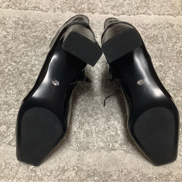 Zara Square Toe Patent Bootie Black Size 37 New without tag - Picture 8 of 10